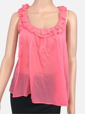 Zara Basic Sleeveless Sheer Ruffled Top Size S